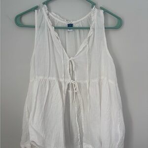 Old Navy White Tie-Front Blouse
